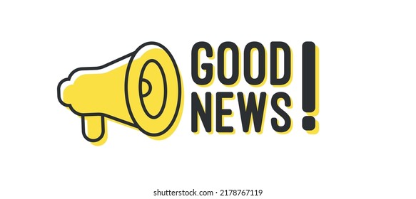 Good News megaphone banner design. Vector illustration eps 10.