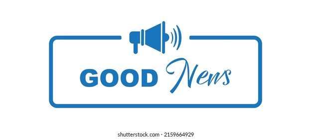 Good News Megaphone Sign On White Background