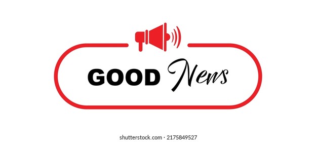 good news megaphone sign on white background
