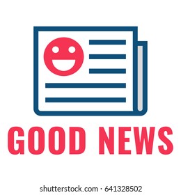 Good news. Newspaper icon. Flat vector illustration on white background.