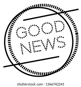 GOOD NEWS stamp on white