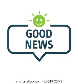 GOOD NEWS vector icon concept. Speech bubble Vector Illustration with icon