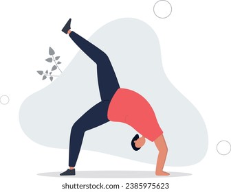 Good news, victory, event, holiday vector character.male acrobat.flat illustration