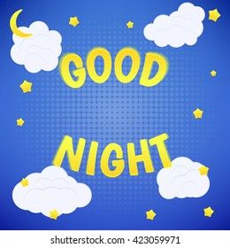 Good Night Background Stars Clouds Moon Stock Vector (Royalty Free ...