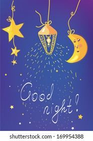 Good night banner and card for children