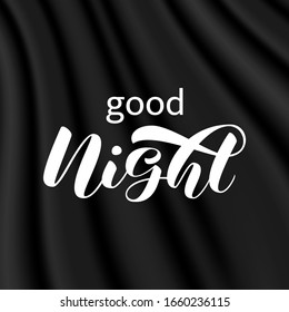 Letrería de pincel de buena noche. Ilustración de material vectorial para tarjeta