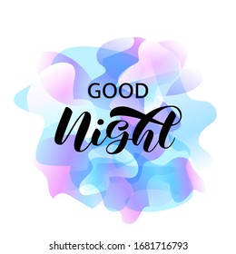 Good night brush lettering. Vector stock illustration for card