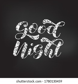Good Night brush lettering. Vector illustration for poster