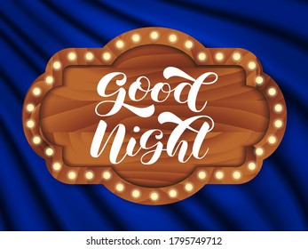 Good Night brush lettering. Vector illustration for poster