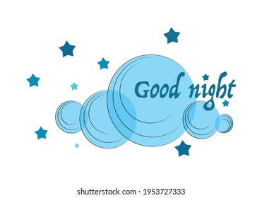 Buenas noches. Fragmento vector caligrafía. Cita con letras modernas aislada en fondo blanco. 