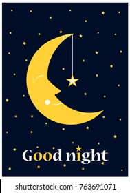 The good night card, may be used as poster