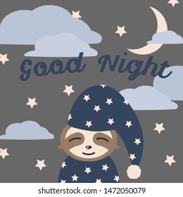 Hand Drawn Cute Hedgehog Moon Against Stock Vector (Royalty Free ...