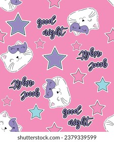 good night cat star meow cute