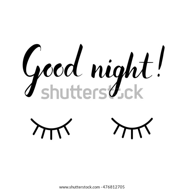 Good Night Closed Eyes Isolated On Stock Vector (Royalty Free ...