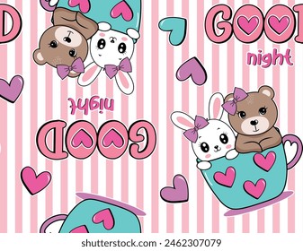good night cute girl design patterns