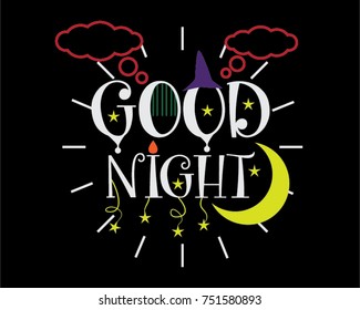 good night decoration illustration design