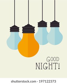 Good night design over beige background, vector illustration