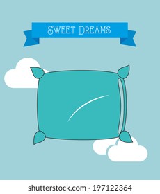 Good night design over blue background, vector illustration