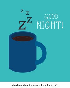 Good night design over blue background, vector illustration