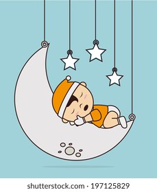 Good night design over blue background, vector illustration