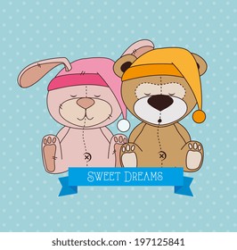 Good night design over blue background, vector illustration