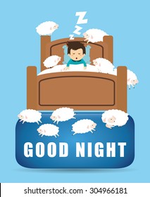 Good Night digital design, vector illustration 10 eps graphic