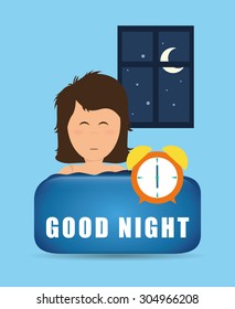 Good Night digital design, vector illustration 10 eps graphic