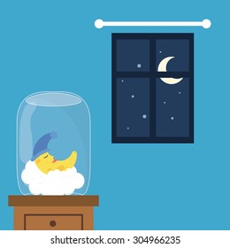 Good Night digital design, vector illustration 10 eps graphic