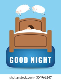 Good Night digital design, vector illustration 10 eps graphic