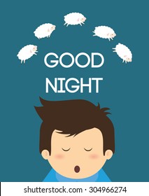 Good Night digital design, vector illustration 10 eps graphic