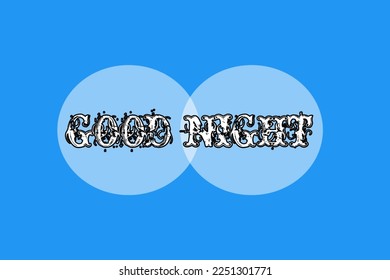 Good night English text design 