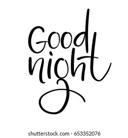 Good Night Hand Lettering Typography Poster Stock Vector (Royalty Free ...