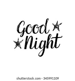 Good night, hand drawn isolated phrase