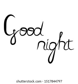 Good Night Hand Drawn Lettering Isolated Stock Vector (Royalty Free ...