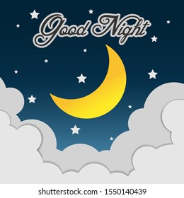Good Night. Hand drawn typography poster. T shirt hand lettered calligraphic design. Inspirational vector typography
