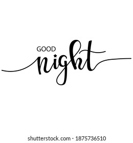 Good Night Hand Drawn Typography Poster Stock Vector (Royalty Free ...