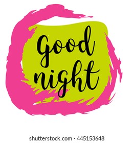 Good Night Hand Drawn Typography Poster Stock Vector (Royalty Free ...