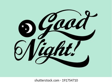 Good night hand lettering