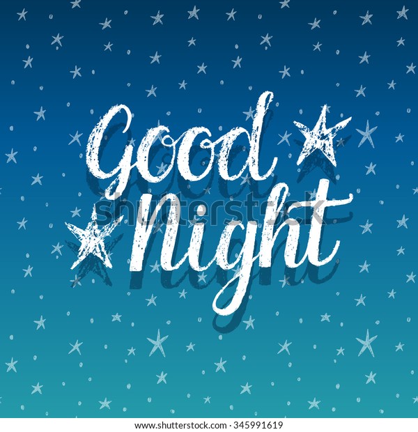 Good Night Hand Lettering Illustration Stock Vector (Royalty Free ...