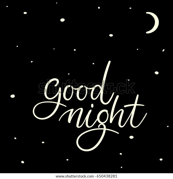 Good Night Hand Lettering Typography Poster Stock Vector (Royalty Free ...