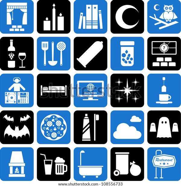 Good Night Icons Stock Vector (Royalty Free) 108556733 Shutterstock