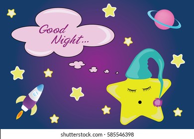 good night illustration