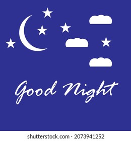 Good Night illustration or logo