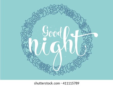 Good Night Inscription Greeting Card Calligraphy Stock Vector (Royalty ...