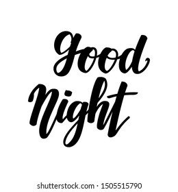 Good Night Inspirational Lettering Isolated On Stock Vector (Royalty ...