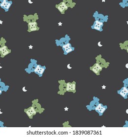 Good Night Koalas Vector Illustration Seamless Pattern for Background and Apparel Design