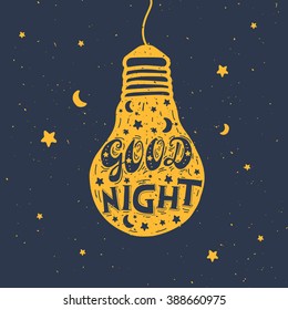 Good night letter. Hand drawn vector illustration
