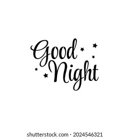 Buenas noches con letras. Ilustración del vector