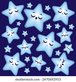 Good Night Little Star Night Pattern Repeat Swatch Nettes Baby Zimmer Muster