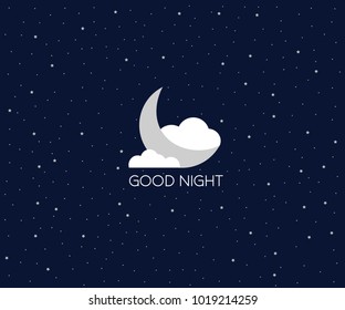 Good night logo. Conceptual idea. Vector Illustration eps8 